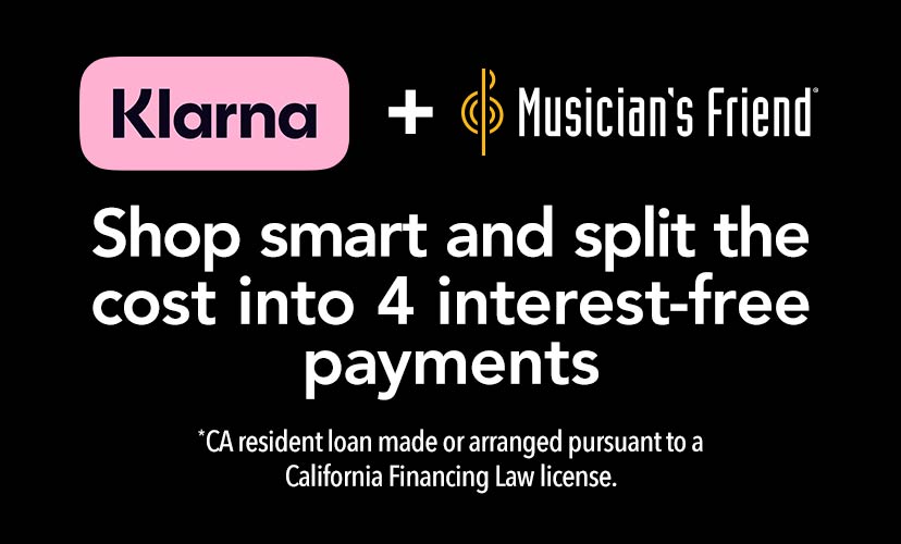 Klarna + Musician's Friend. Shop smart and split the cost into 4 interest-free payments.